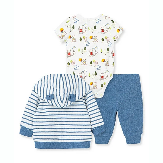 Cheap ๐ Little Me® Wild Bears 3-Piece Cardigan Set In Blue ๐ - Image 2