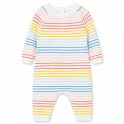 Budget 😉 Little Me™ Rainbow Stripe Coverall In Pink ✨