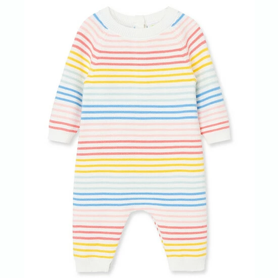 Budget ๐ Little Me™ Rainbow Stripe Coverall In Pink โจ