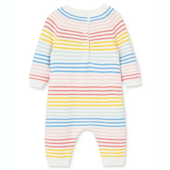 Budget ๐ Little Me™ Rainbow Stripe Coverall In Pink โจ - Image 2