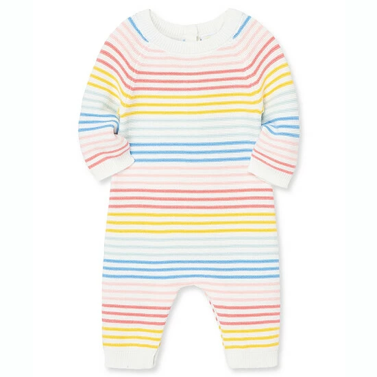 Budget ๐ Little Me™ Rainbow Stripe Coverall In Pink โจ - Image 3