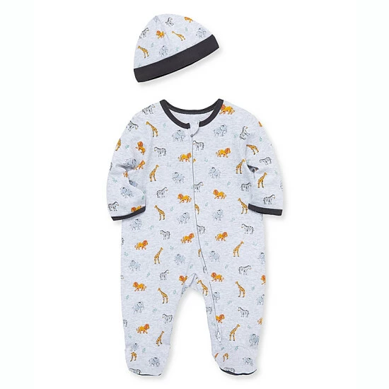 Best Pirce ๐ฏ Little Me® Jungle Pals Footie With Hat In Grey ๐