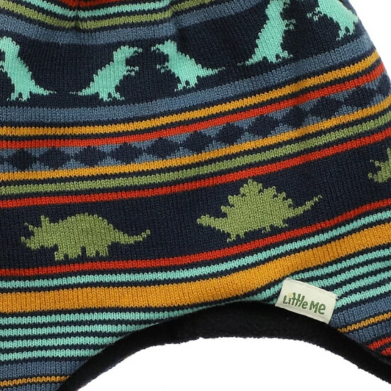 Budget 🎉 Little Me™ Size 2T-4T Dinosaur Fair Isle Hat And Mitten Set In Navy 🥰 - Image 2