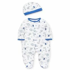 Best Pirce 😀 Little Me 6M Safari Footie & Cap Set In Blue 🛒