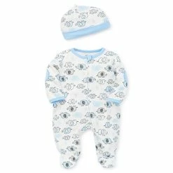 Cheap 🛒 Little Me® 2-Piece Blue Elephant Footie And Hat Set ⌛