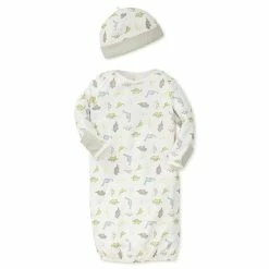 Promo ⭐ Little Me® 2-Piece Dinos Gown And Hat Set In Ivory 😀