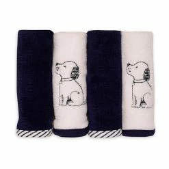 Deals 🤩 Little Me® 4-Pack Puppy Woven Washcloths In Pink/Black White 👍
