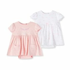 Budget 😀 Little Me® 3-Piece Garden Bodysuit 👗 Dress And Headband Set In Pink 🔥