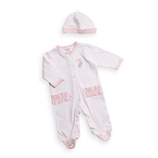 Deals ๐ Little Me® Blue Pink Heart Footie With Cap ๐