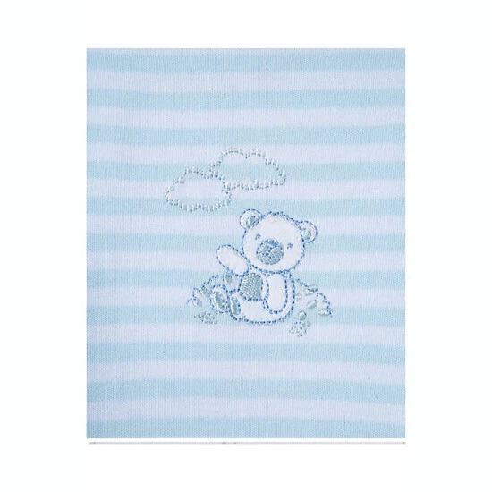 Hot Sale 🎉 Little Me® Size 6M 2-Pack Striped Bear Organic Cotton Coveralls In Blue 👍 - Image 3