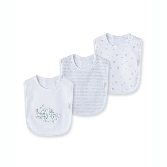 Flash Sale 🎉 Little Me® 3-Pack World Organic Bibs In Blue White ⭐