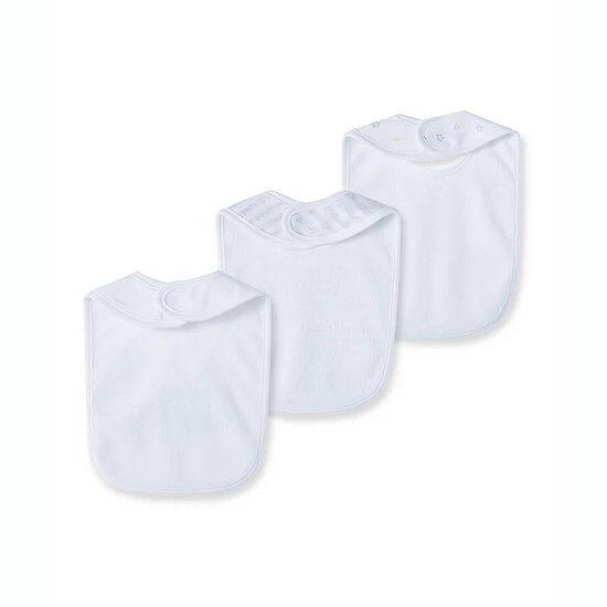 Flash Sale 🎉 Little Me® 3-Pack World Organic Bibs In Blue White ⭐ - Image 2