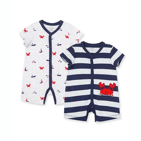 Wholesale ๐งจ Little Me® Size 6M 2-Pack Crab Rompers ๐