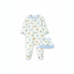 Brand new โญ Little Me® 2-Piece Dinomite Long Sleeve Footie And Hat Set In Ivory/Multi ๐