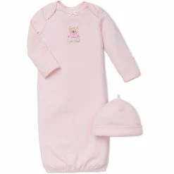 Cheapest ❤️ Little Me® 2-Piece Sweet Bear Long-Sleeve Gown And Hat Set In Pink 🎁
