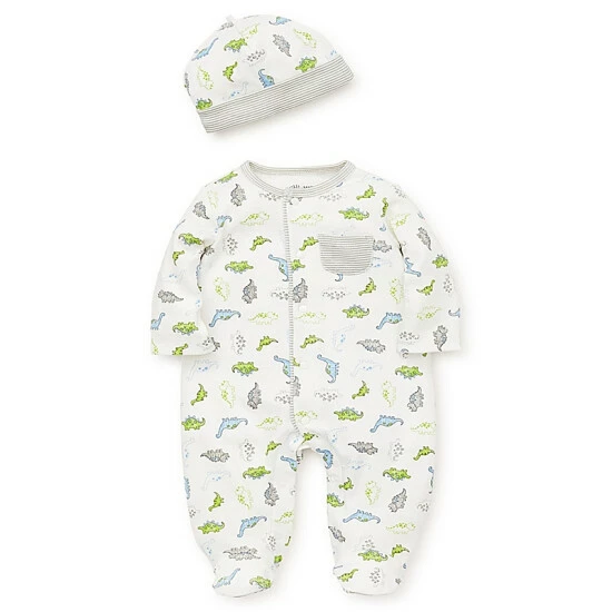 Buy ๐ Little Me® Dino Multicolor Footie And Hat Set ๐ฏ