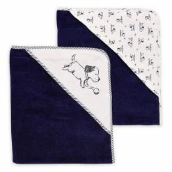 Best Sale 🧨 Little Me® 2-Pack Puppy Hooded Towels In White/Blue ✔️