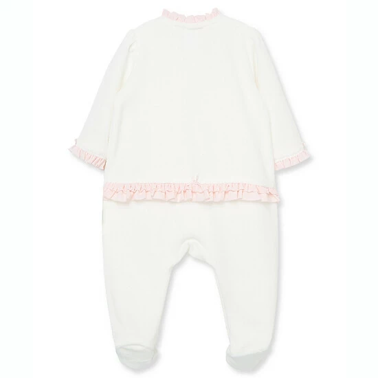 Wholesale ๐ฅฐ Little Me™ Floral Velour Footie Romper In Ivory ๐ - Image 2