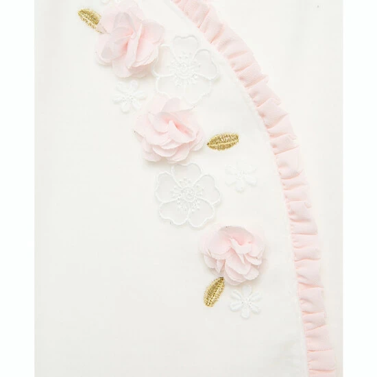 Wholesale ๐ฅฐ Little Me™ Floral Velour Footie Romper In Ivory ๐ - Image 4