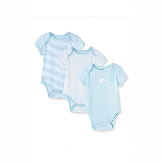 Cheapest ✔️ Little Me® 3-Pack Welcome To World Short Sleeve Bodysuits In Blue ✔️