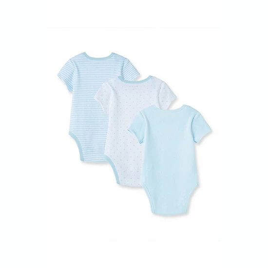 Cheapest ✔️ Little Me® 3-Pack Welcome To World Short Sleeve Bodysuits In Blue ✔️ - Image 2