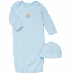 Buy ✔️ Little Me® 2-Piece Cute Bear Long-Sleeve Gown And Hat Set In Blue 😍