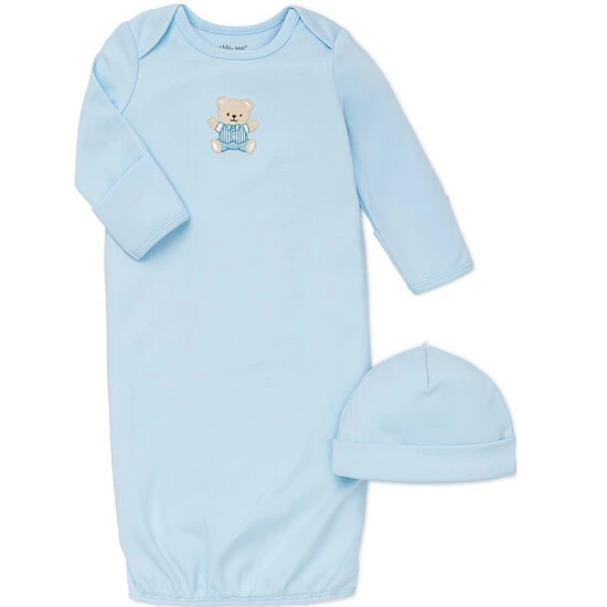 Buy ✔️ Little Me® 2-Piece Cute Bear Long-Sleeve Gown And Hat Set In Blue 😍