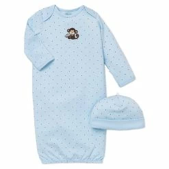 Best reviews of 🛒 Little Me® 2-Piece Monkey Star Long-Sleeve Gown And Hat Set In Blue 🛒