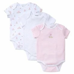 Hot Sale 👍 Little Me® Baby Bunnies 3-Pack Bodysuits In Pink/White 👏