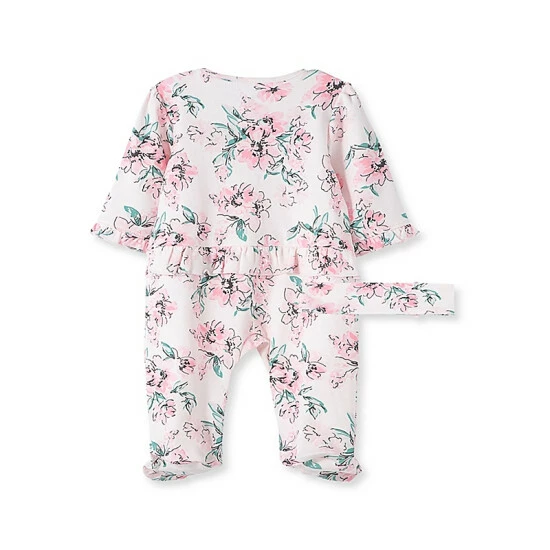 Hot Sale 💯 Little Me® 2-Piece Floral Dream Footie And Headband Set In Pink ⌛ - Image 2