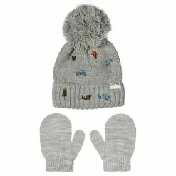 Best Pirce 🥰 Little Me® Newborn Transportation Hat And Mittens Set In Grey 👏