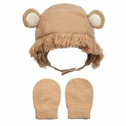 Brand new 👍 Little Me® Size 3-9M Lion Bonnet And Mitten Set In Tan 😀