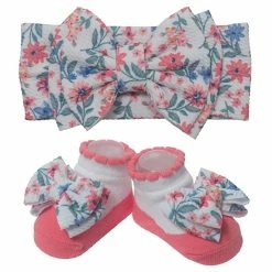 Promo 👏 Little Me® Headwrap And Sock 3-Piece Set Ivory 🥰