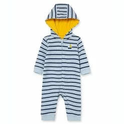 Cheap 🥰 Little Me® Striped Boat Hooded Coverall In Blue ⌛