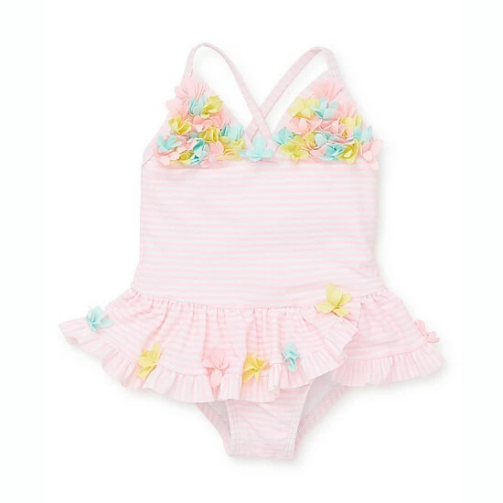 Brand new ๐คฉ Little Me® ๐ Skirted ๐ฉฑ Swimsuit In Pink/Multi โ๏ธ