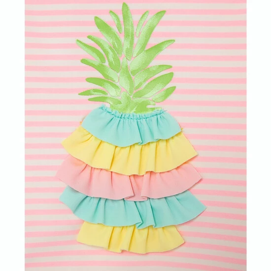 New ๐ Little Me® 2-Piece Pineapple Rash Guard ๐ฉฑ Swimsuit Set In Pink ๐ - Image 3